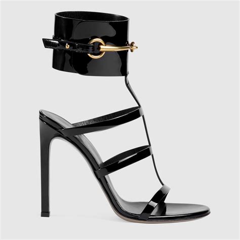 gucci patent leather ankle strap sandals|Gucci sneakers lace up.